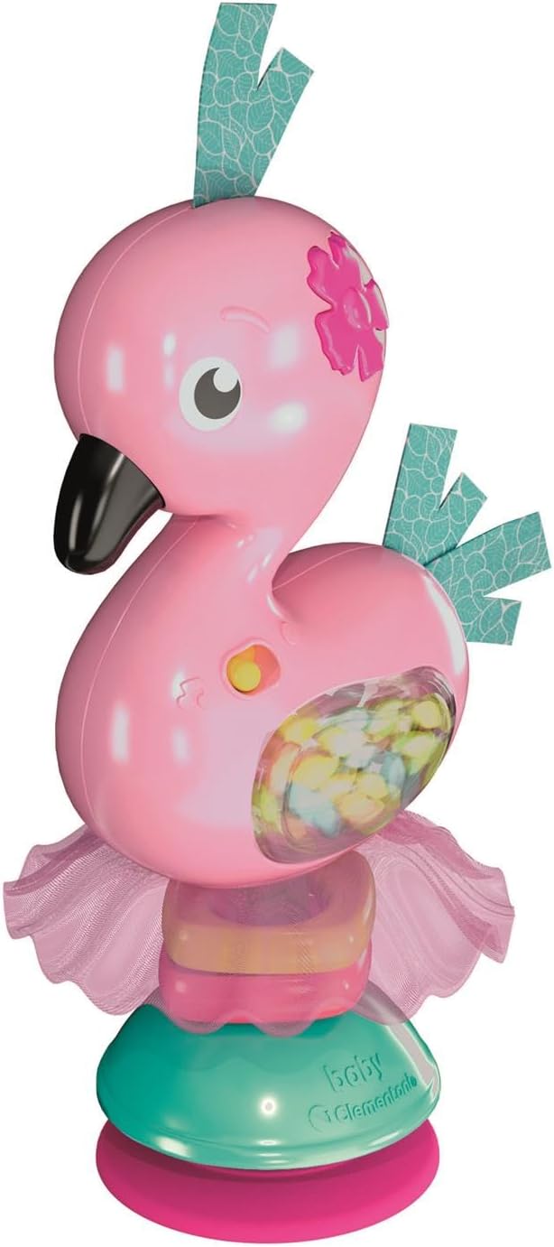 Clementoni Baby Fancy Flamingo, sonajero interactivo flamenco con melodías