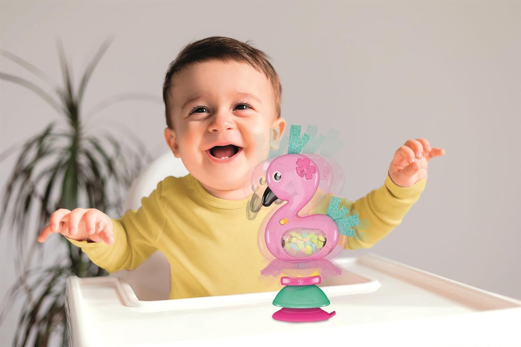 Clementoni Baby Fancy Flamingo, sonajero interactivo flamenco con melodías