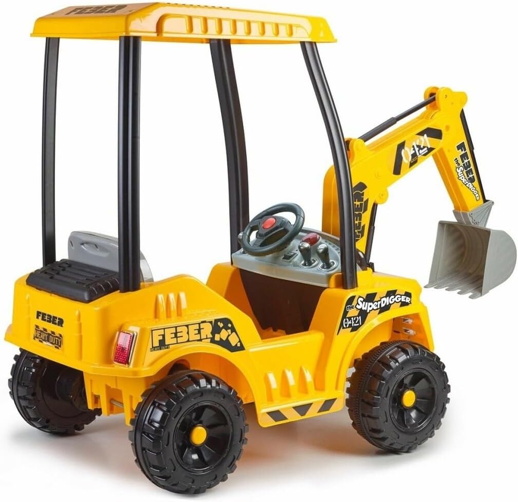FEBER Super Digger, Excavadora a Batería de 12V con Cargador Incluido