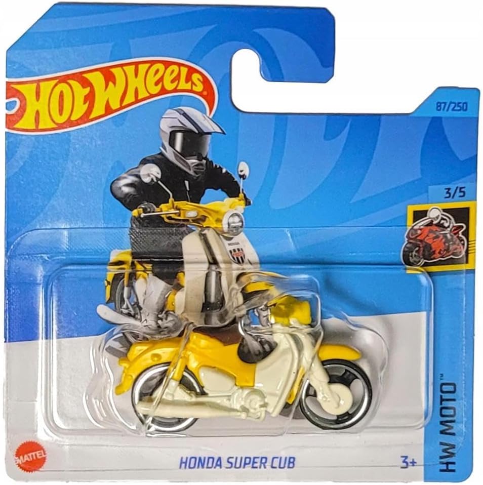 Hot Wheels - Honda Super Cub - HW Moto 3/5 - HKK32 - Short Card - Moto - Amarillo - Mattel 2023