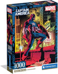 Clementoni - Puzzle Adulto 1000 Piezas Marvel Captain America Personajes Avengers Compact Box, 37049