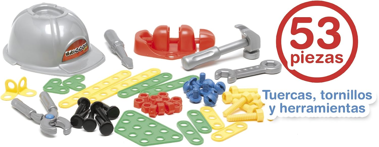 Kids - Bricco's Junior, Toy Workbench with Helmet and 53 Accessories