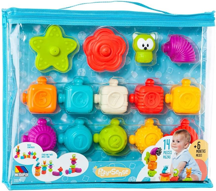 MOLTO 20514 Juego Sensorial Bebe Play & Sense, 14 pcs