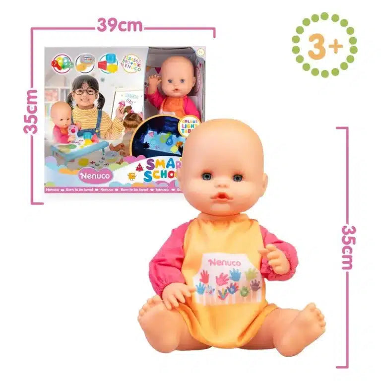 Nenuco Smart School, 35 cm Baby Doll with Hard Body