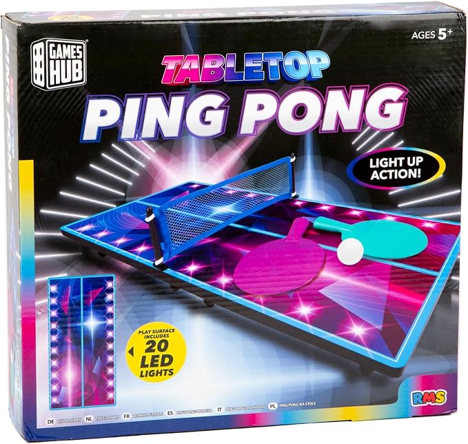 Juego de mesa de ping pong LED para niños y familia