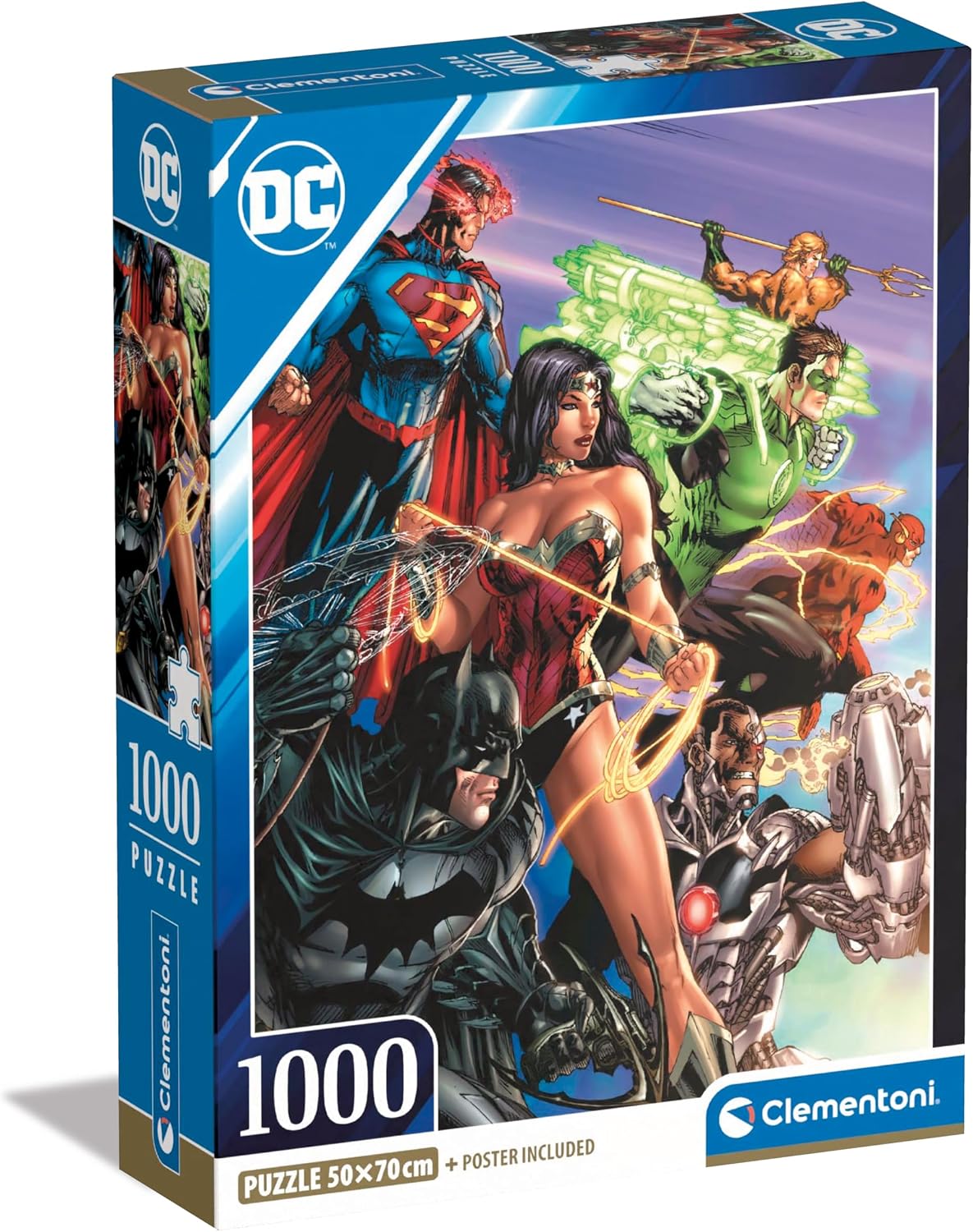 Clementoni Puzzle - DC Comics Justice Leaugue Core - Puzzle De 1000 Piezas para Adultos, Rompecabezas Adultos, Entretenimento, 39852