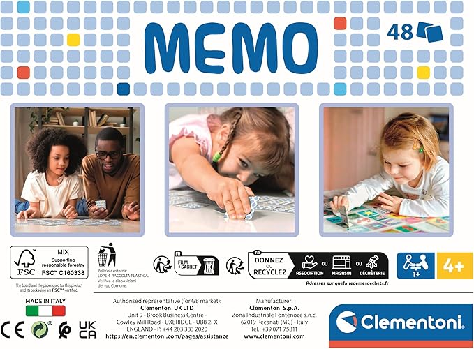 Farm Animals Memo Game with 48 Clementoni cards