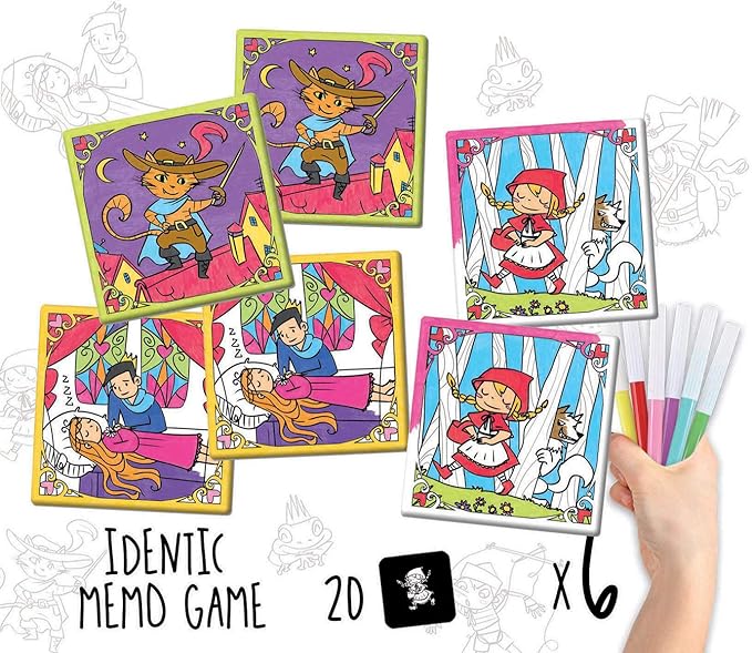 Educa Borrás- IDENTIC MEMO CUENTOS, Colouring Activities