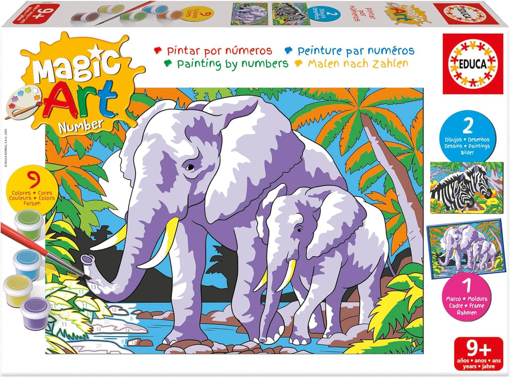Educa - Pintar con números Animales salvajes