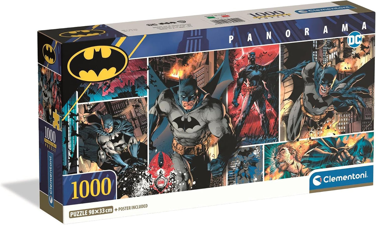Clementoni - Puzzle Adulto 1000 Piezas Panorama Batman Compact Box, DC Comics, 39500