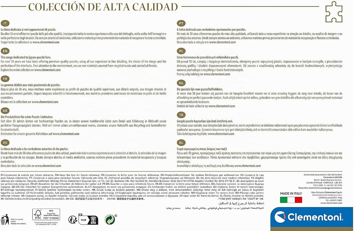 Clementoni - Puzzle Adulto 2000 Piezas Jardín con Unicornios - Desde 14 años (32575)
