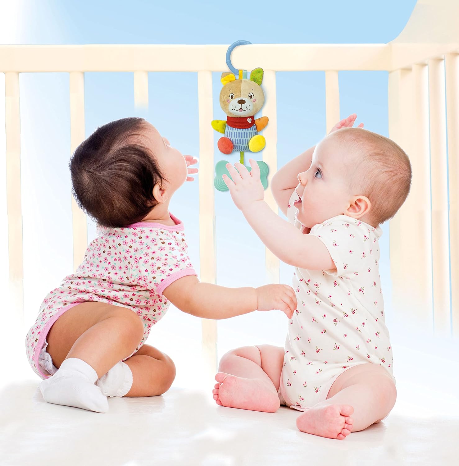 Clementoni - Sweet Puppy Rattle, Plush Rattle, Baby Rattle From 0 Months (17785)