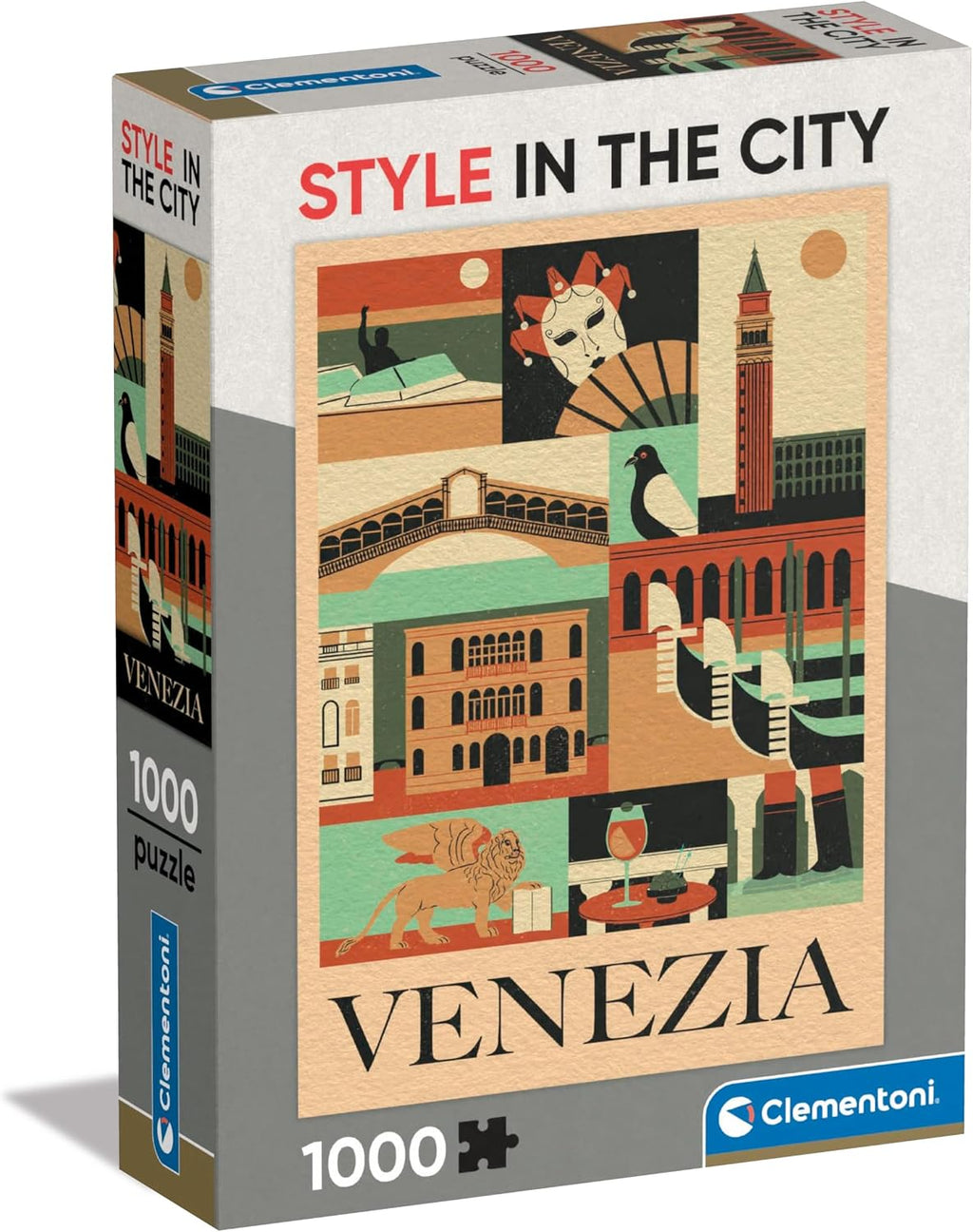 Clementoni Puzzle - Style In The City - Venezia - Puzzle De 1000 Piezas para Adultos, Rompecabezas Adultos, Entretenimento, 39846