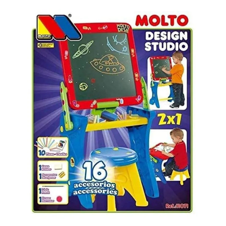 MOLTO Pupitre Infantil con Pizarra 2 en 1