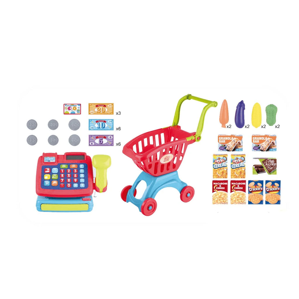 Caja Registradora y Carro de Compra Role Planet Juego de Imitación Hogar