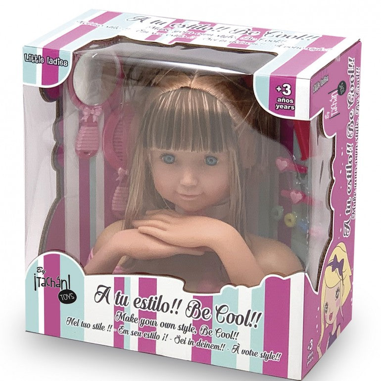 BUSTO DE NIÑA CON SET DE PELUQUERIA - TACHAN