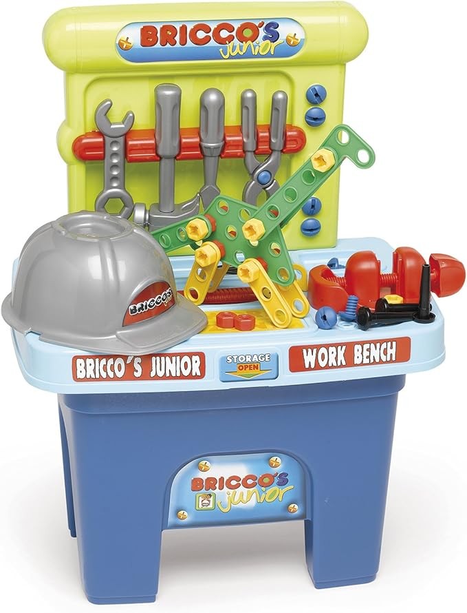 Kids - Bricco's Junior, Toy Workbench with Helmet and 53 Accessories