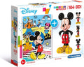 Clementoni-20157 Mickey Puzzle 104 Pieces + 3D Model