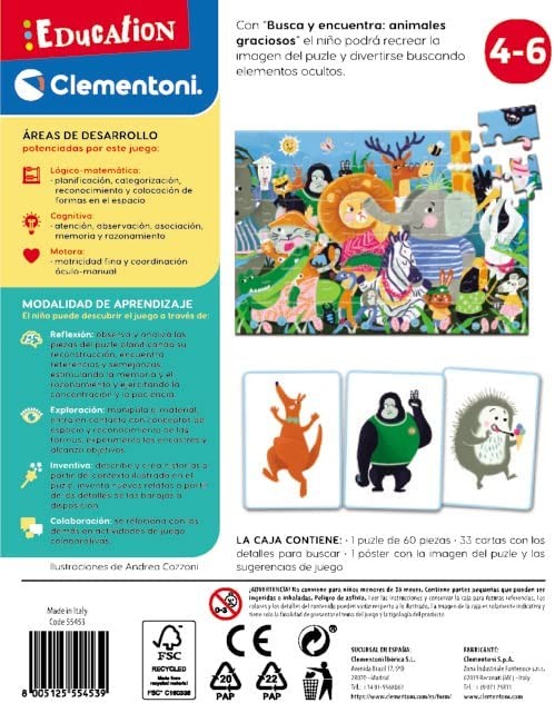 Clementoni - Funny Animals Search and Find