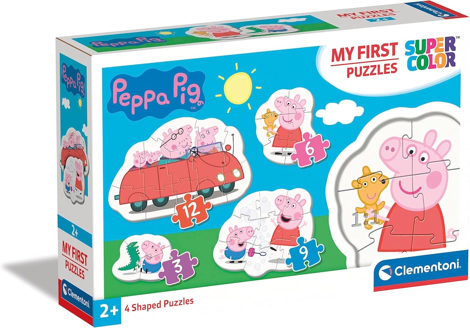 Clementoni- - My First Puzzles Set de 3-6-9-12 Piezas Peppa Pig- Progresivo
