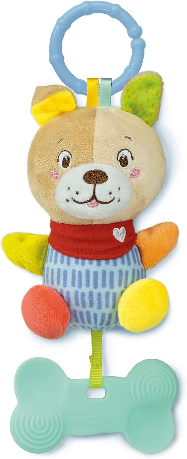 Clementoni - Sweet Puppy Rattle, Plush Rattle, Baby Rattle From 0 Months (17785)