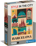 Clementoni Style In The City-Barcelona-Puzzle De 1000 Piezas, Rompecabezas Adultos, Entretenimento, 39847, Multicolor