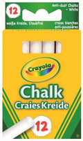 Crayola - 12 Tizas Blancas Antipolvo