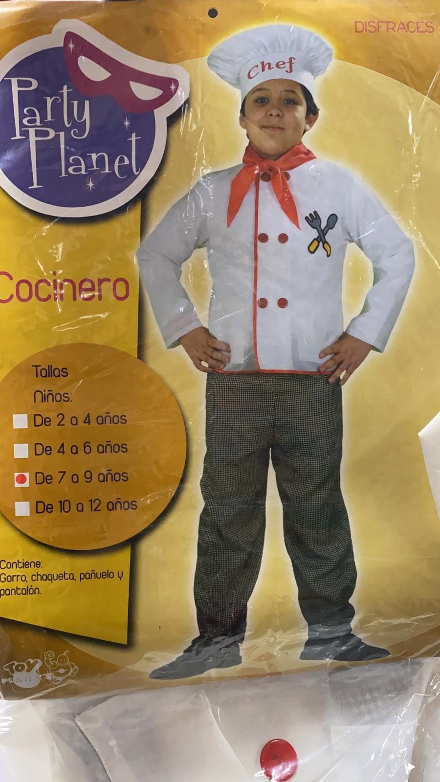 DISFRAZ COCINERO INFANTIL 7-9 AÑOS