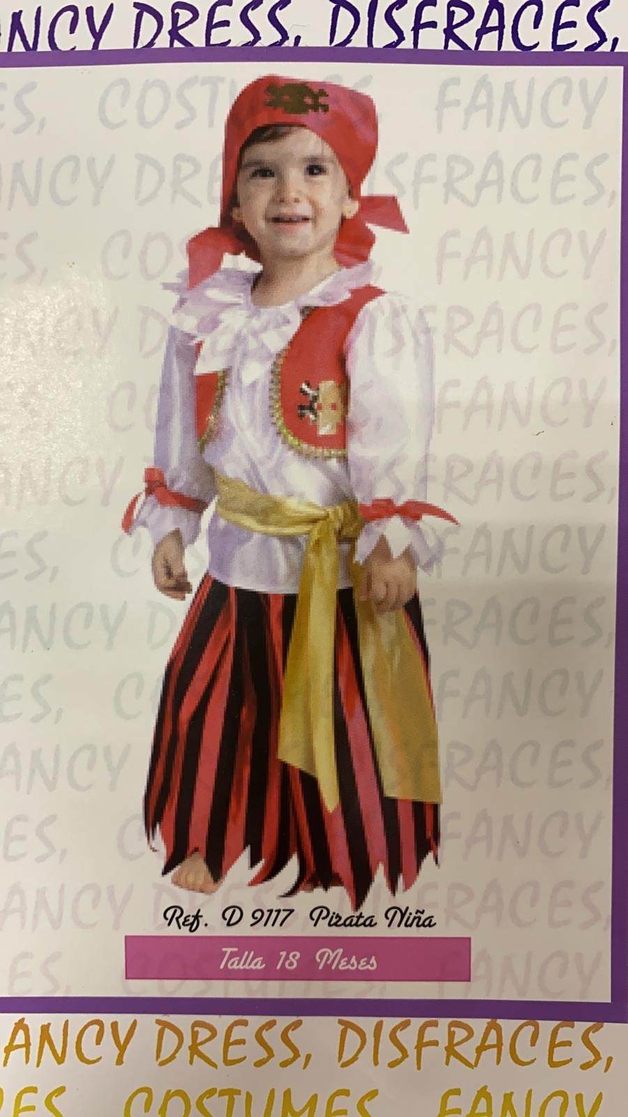 COMPLETE PIRATE GIRL COSTUME 18 MONTHS