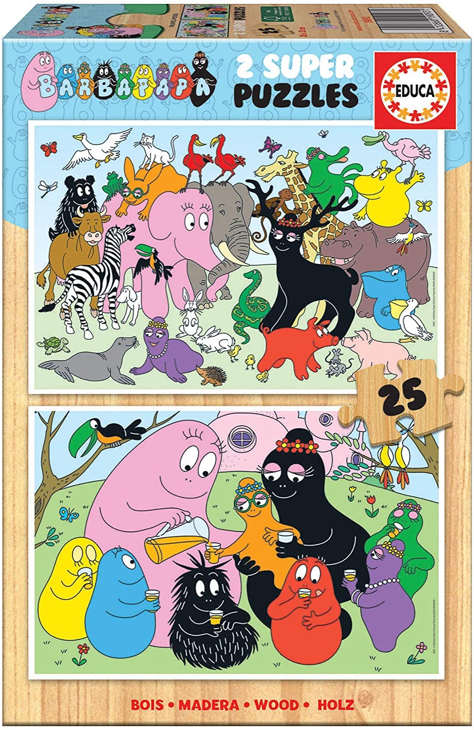 Educa 19093 Barbapapa. Set of 2 Children's Puzzles, 25 Pieces Each