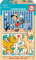 Educa - 2x50 Disney Classics , 2 puzzles de madera ecológica resistente con 50 piezas