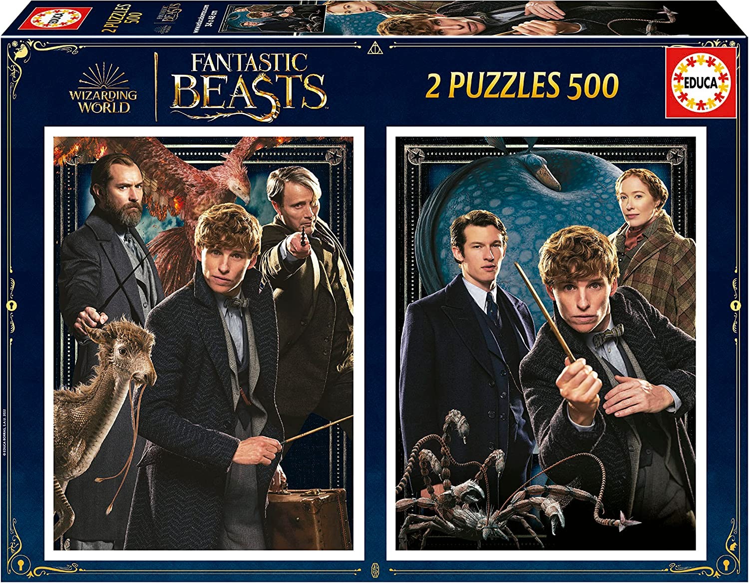 Educa - 2x500 Fantastic Beasts | 2 Puzzles de 500 Piezas Cada uno