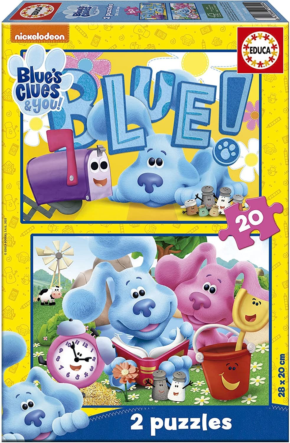 Educa - Blue's Clues | Set of 2 Puzzles with 20 Pieces Each