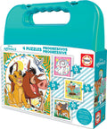 Educa - Disney Animals Progressive Suitcase, 4 progressive puzzles with 12-16-20-25 pieces