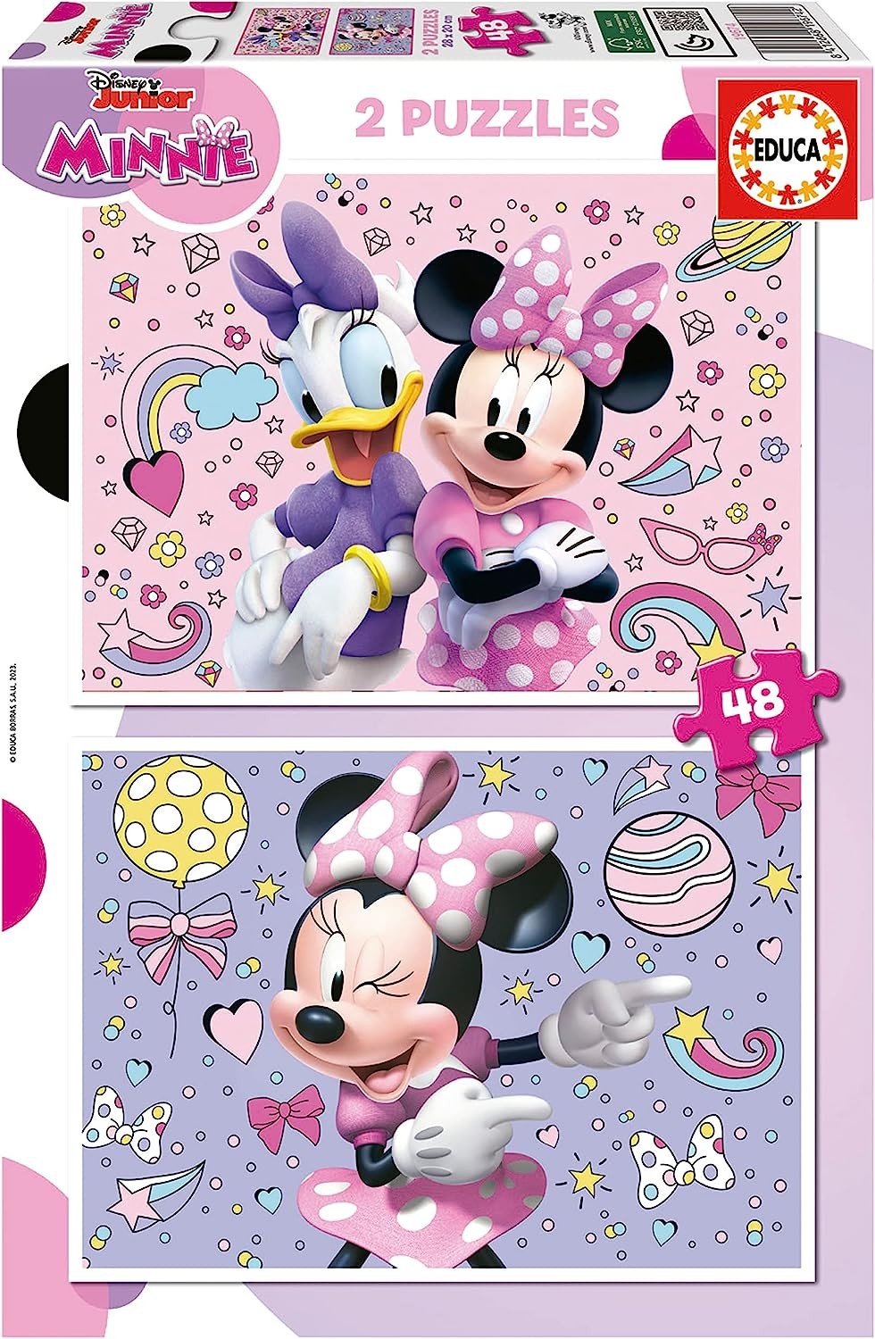 Educa - Minnie | Set de 2 Puzzles Infantiles con 48 Piezas.