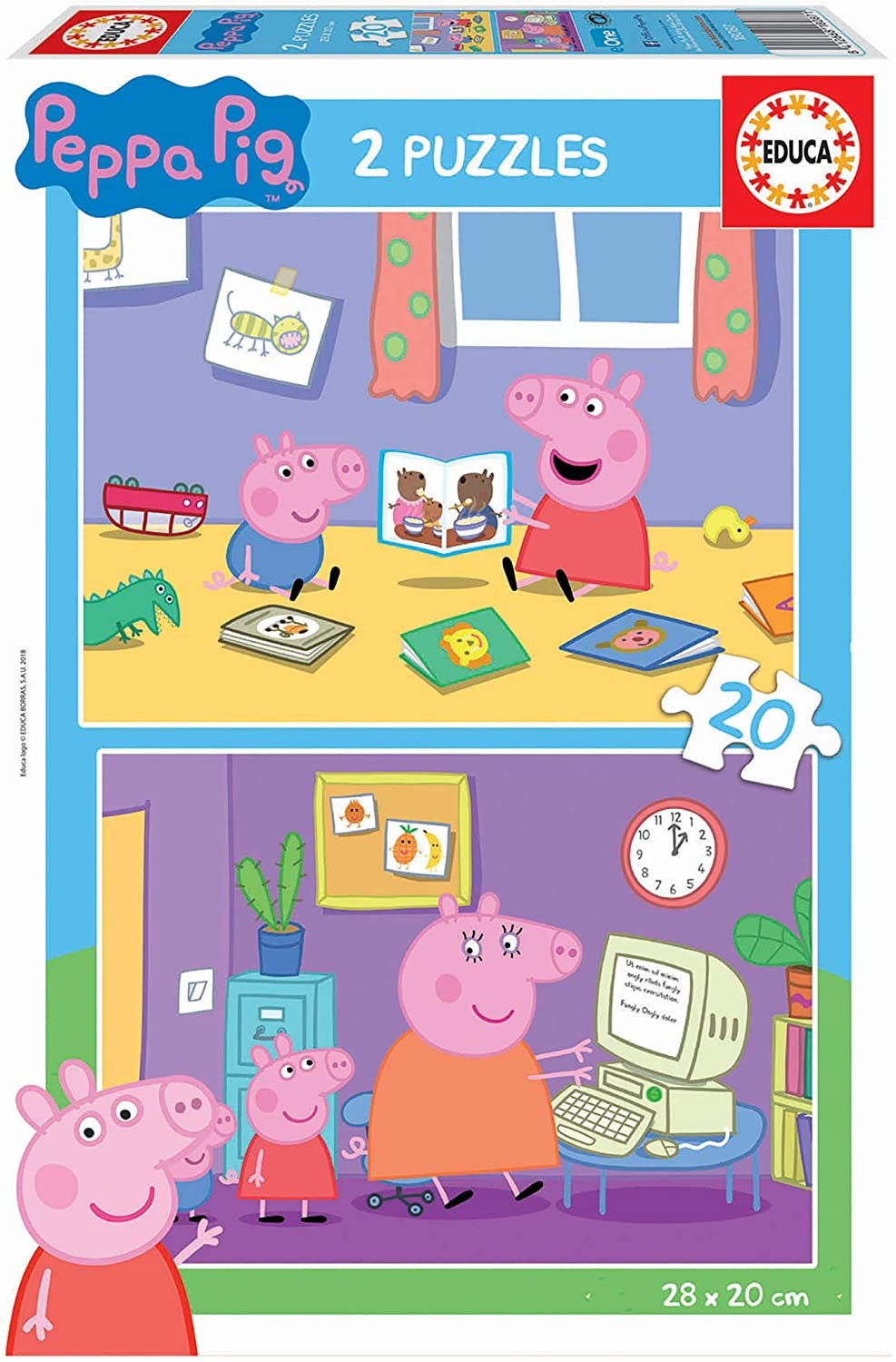Educa Peppa Pig 2 Puzzles de 20 Piezas