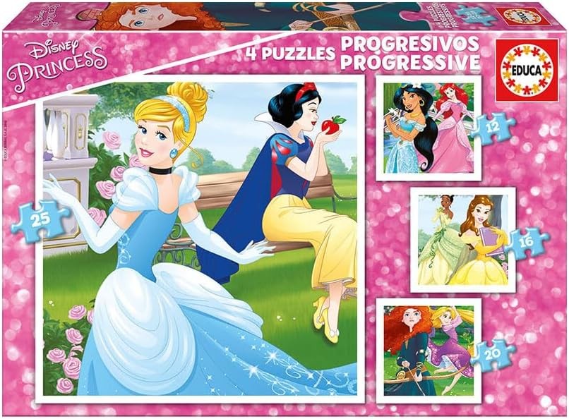Educa Princesas Disney Conjunto de Puzzles Progresivos