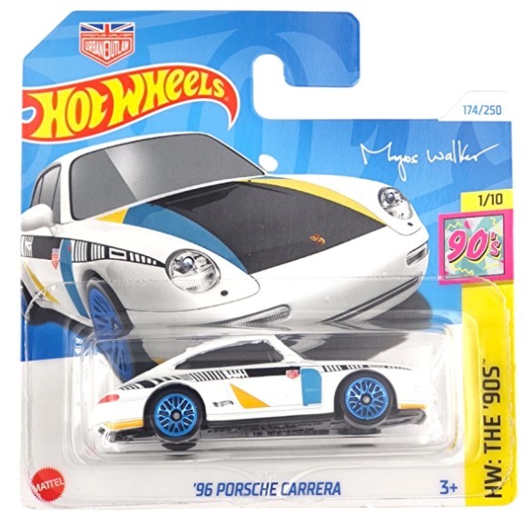 Hot Wheels '96 Porsche Carrera Myles Walker HW: The 90's 1/10 (174/250) HTF01 Blanco 2024