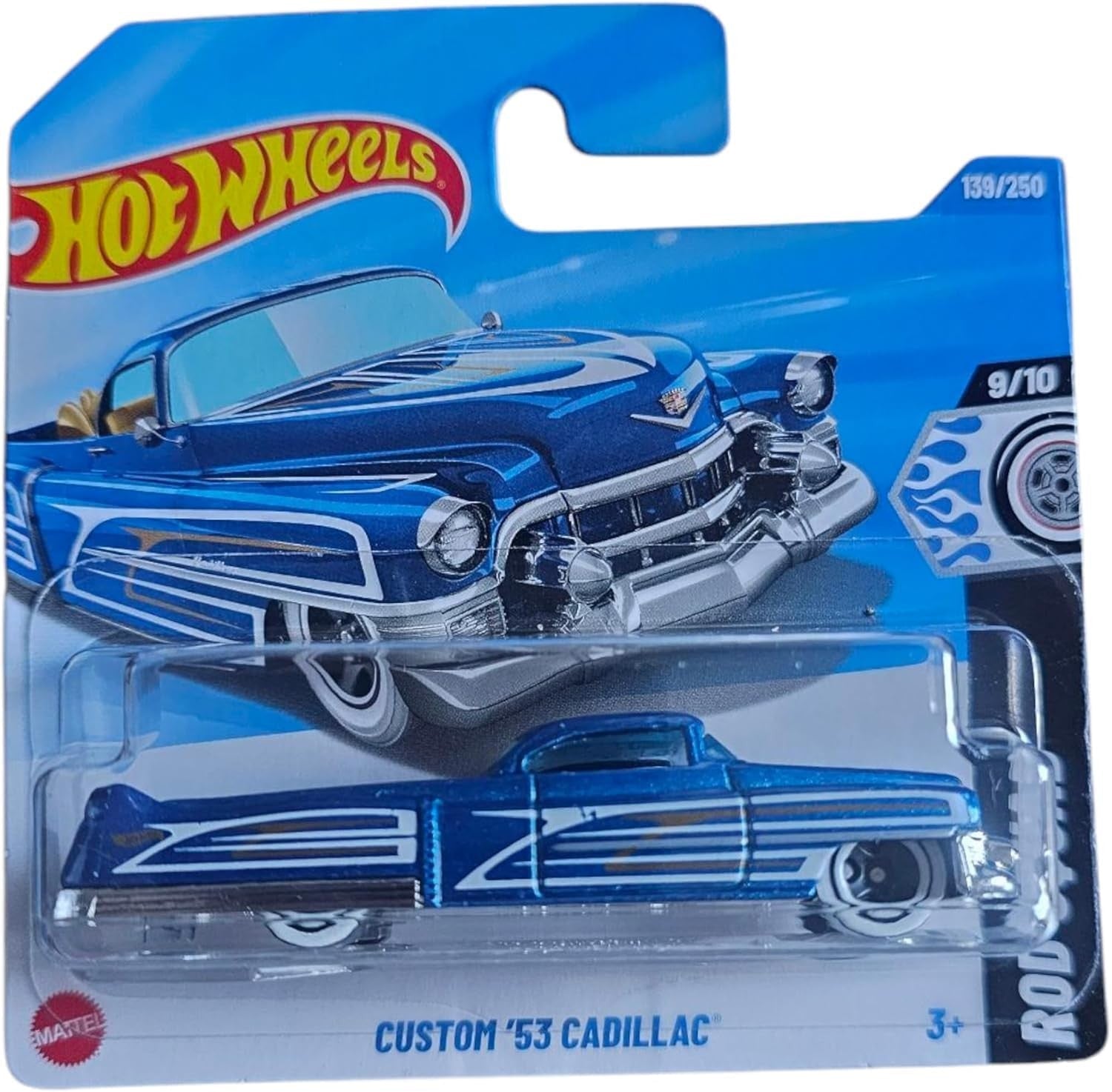 Hot Wheels - Custom ´53 Cadillac - Rod Squad 9/10 - HYY78 - Short Card - Azul metálico - Mattel 2025
