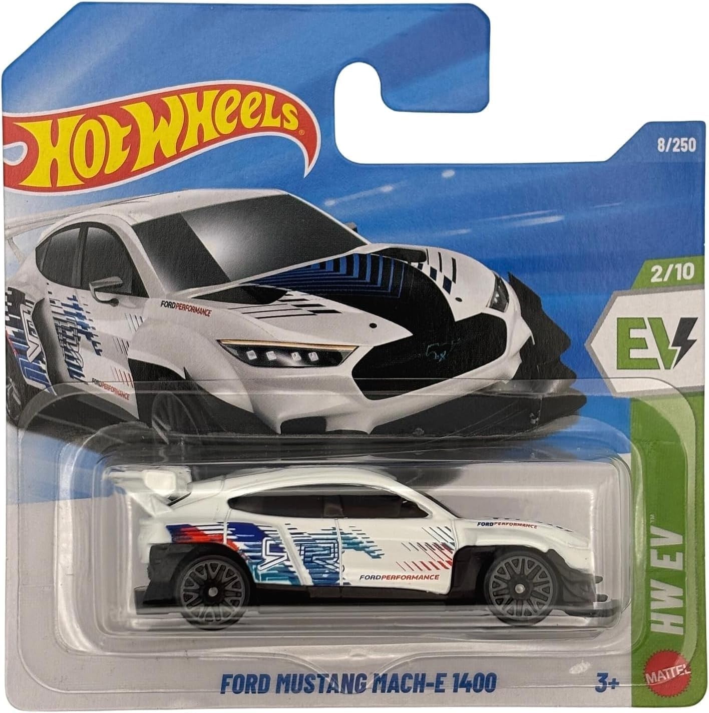 Hot Wheels - Ford Mustang Mach-E 1400 - EV 2/10 - JJK78 - Short Card - Blanco - Mattel 2026