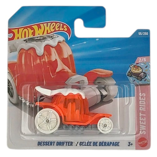 Hot Wheels - Postre Drifter - Sweet Rides 2/5 - JJK84 - Short Card - Orange - Mattel 2026 55/250 - Modelo Fantasía - Gelatina - 1:64