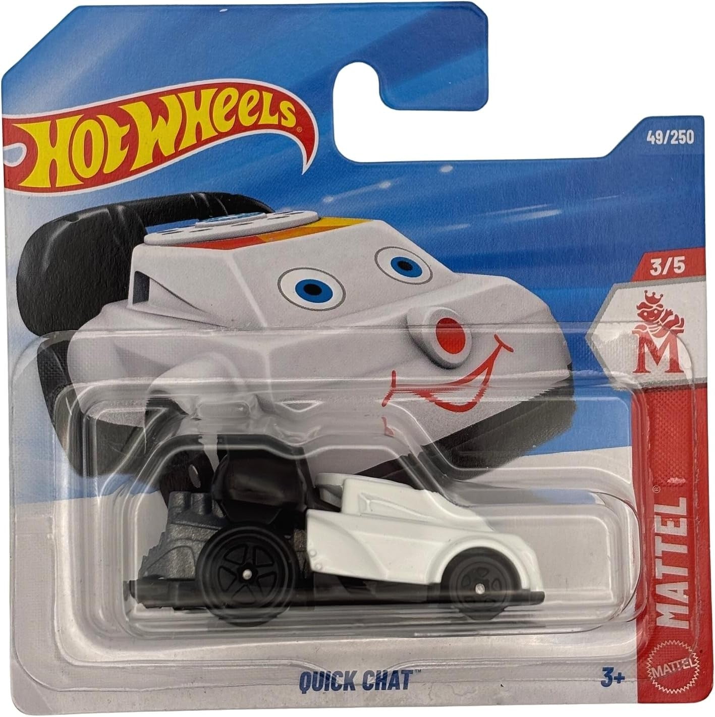 Hot Wheels - Quick Chat Negro Blanco - Mattel 3/5 – JJK82 – Short Card – Fun Car Cartoon Modellauto – Mattel 2026