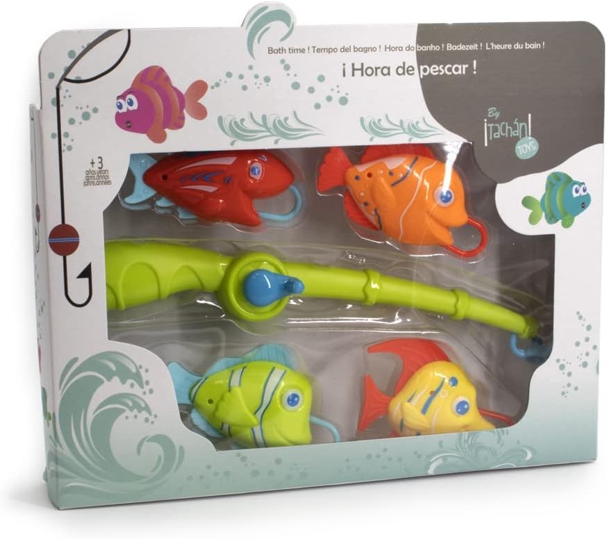 Bathtub Fishing Game - Fish for Water - Includes Fishing Rod with Reel and 4 Fish