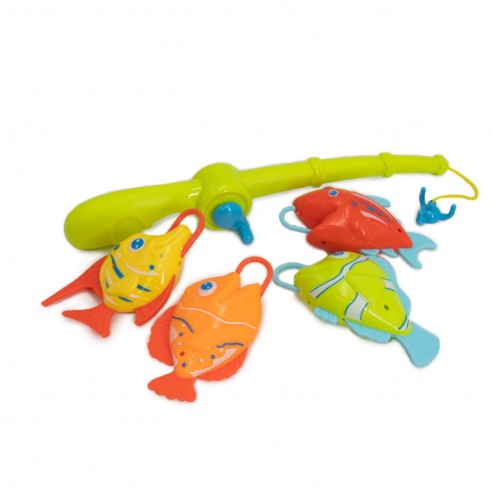 Bathtub Fishing Game - Fish for Water - Includes Fishing Rod with Reel and 4 Fish