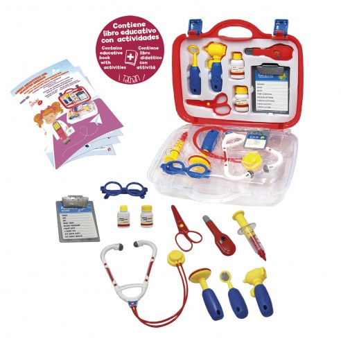 Deluxe Doctor Medical Case, Red/Blue