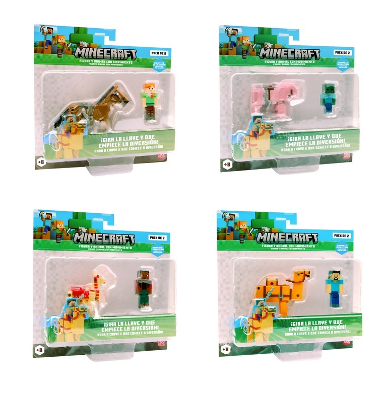 Minecraft Figura y Animal con Movimiento Surtido