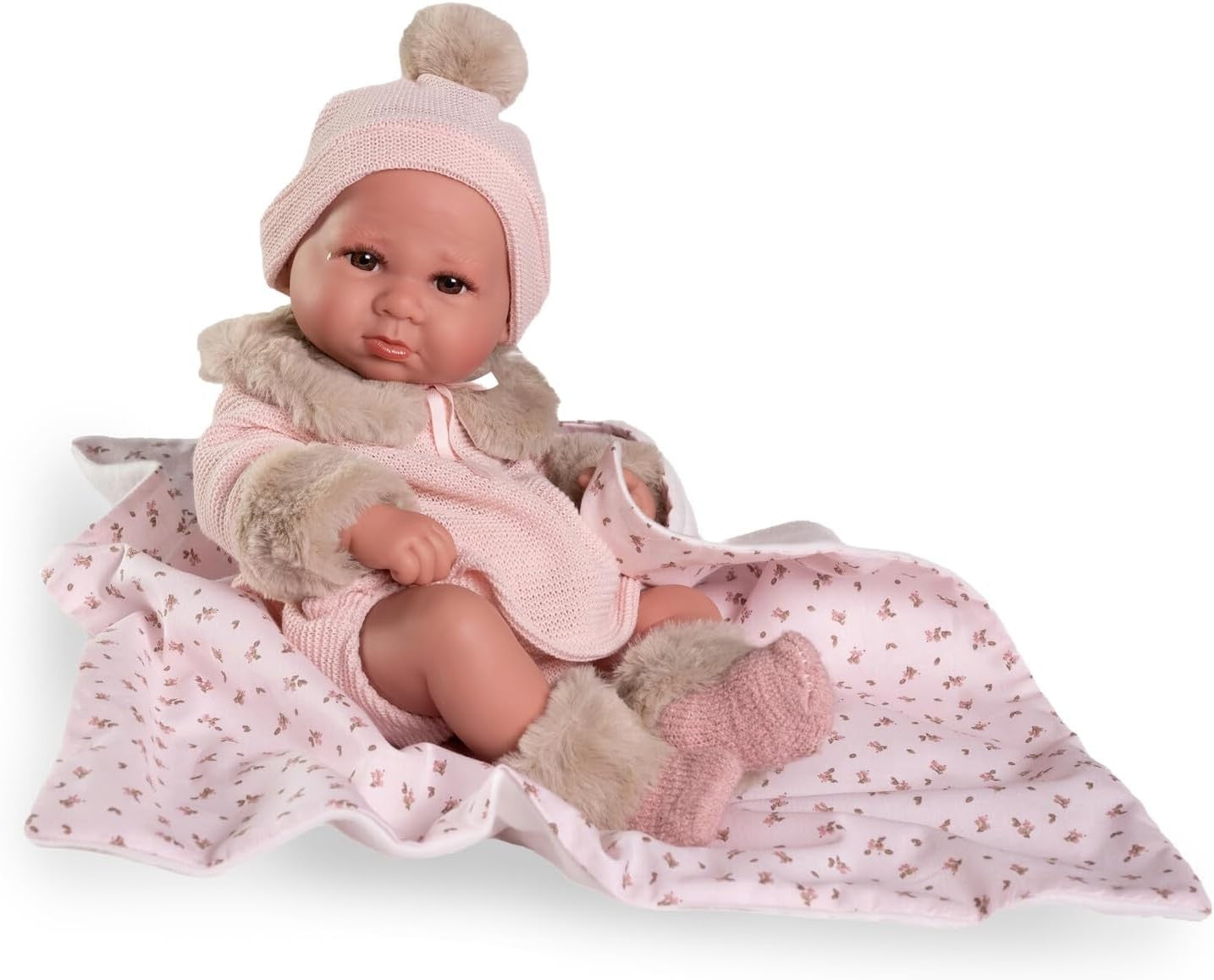 Antonio Juan Newborn Luca Doll with Flower Blanket