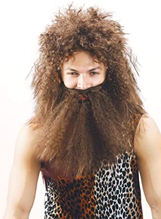 PELUCA CON BARBA HOMBRE DE LAS CAVERNAS