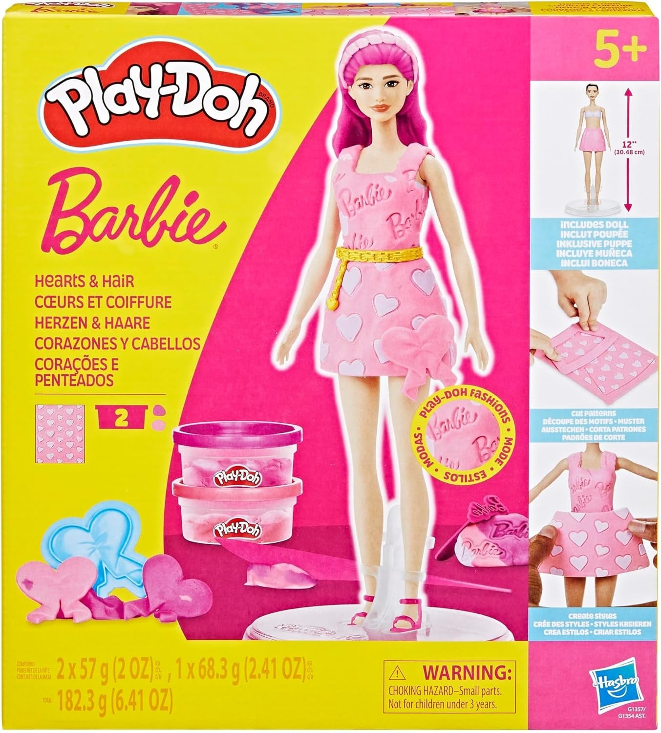 Play-Doh Barbie, Set de muñeca Corazones y cabellos