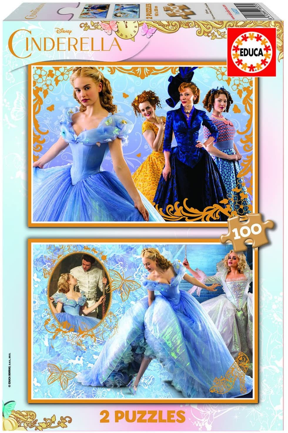 Puzzle con diseño Cenicienta, 2 x 100 Piezas
